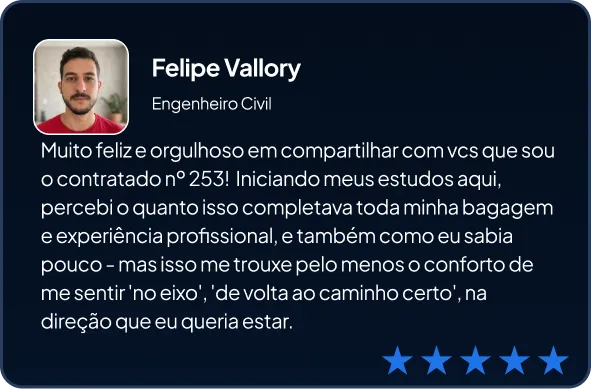 Depoimento do nosso aluno Felipe, sobre a alegria de conseguir entrar na área de dados