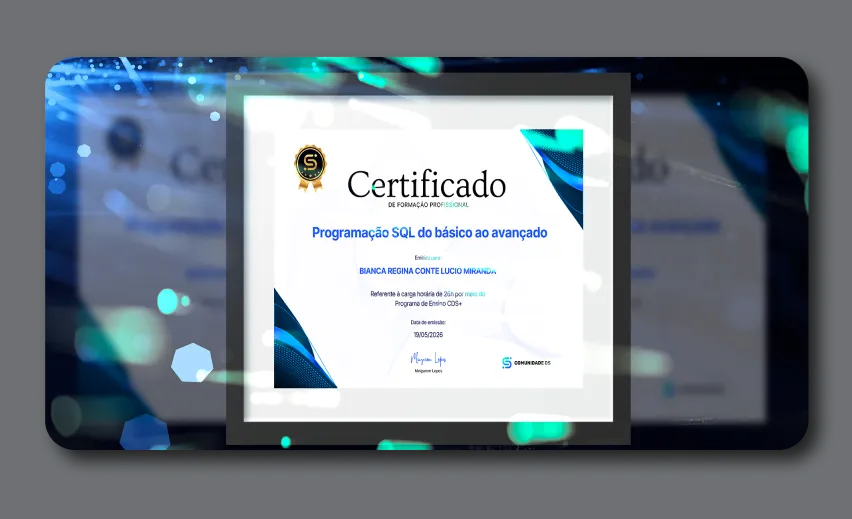 certificado dos cursos da comunidade ds - formação em dados e IA